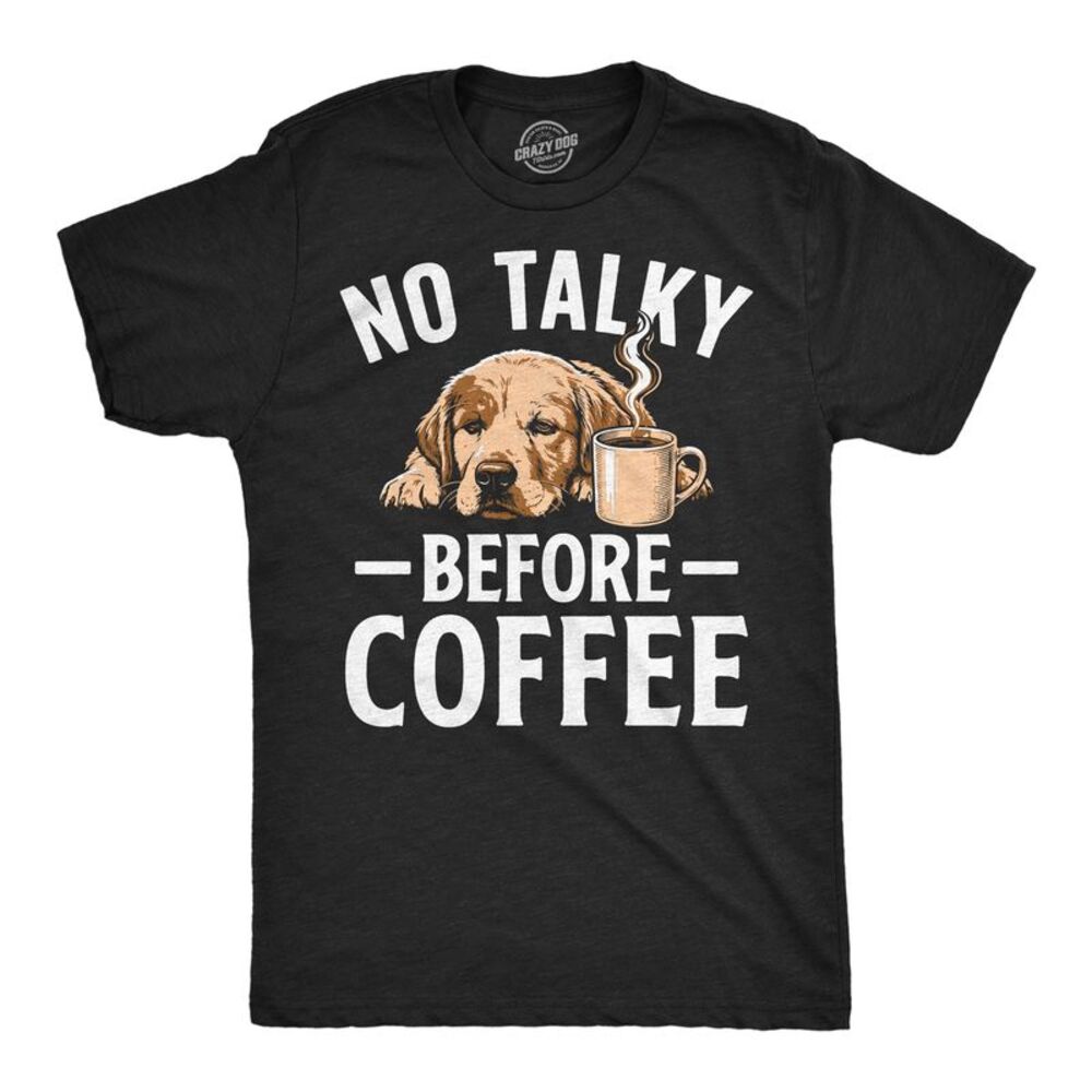 Mens Funny T Shirts No Talky Before Coffee Sarcastic Caffeine Lovers Tee For Men